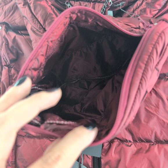 L'ATELIER NWT & Accessory Pouch Duck Down Puffer Vest Garnet Red Women's XL - Picture 2 of 12